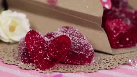 edible heart-shaped sugar gummies for valentine's day