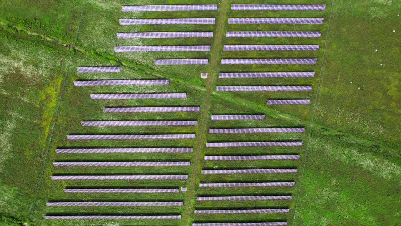 Slow Ascending Drone Over Solar Panels – Vertical Rise Cinematic Aerial Shot