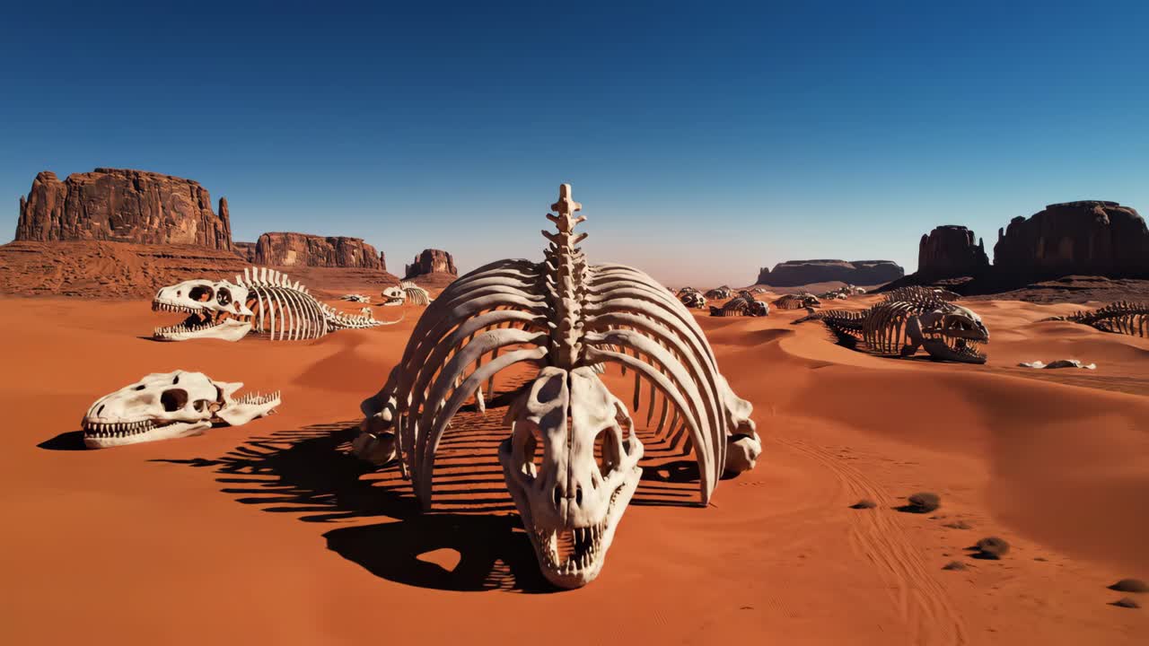 Dinosaur Skeletons in the Desert