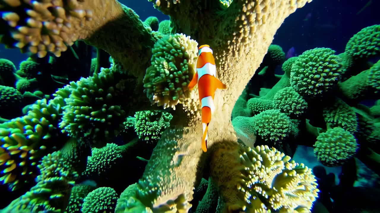 산호초 에 있는 조롱거리 물고기