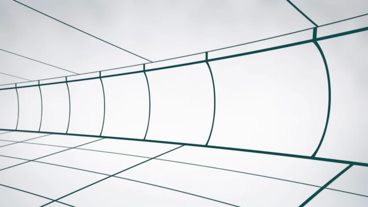 Animation of digital tunnel on white background