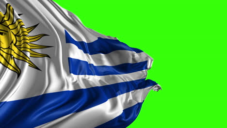 uruguayan flag on green screen