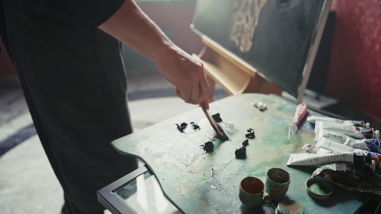 Artist Painting a Leopard