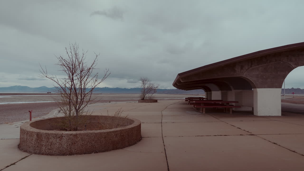 Empty Picnic Area at a Remote Overlook