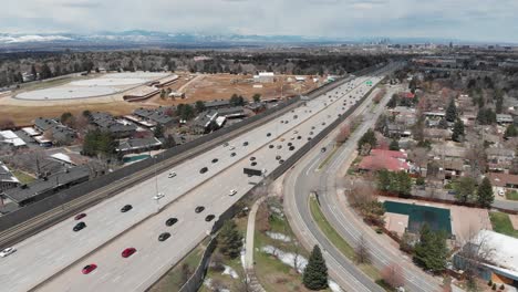 a flight adjacent to a busy interstate