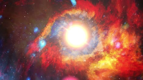 la luz del sol en el centro de la nebulosa en el espacio oscuro del universo estelar, el cosmos