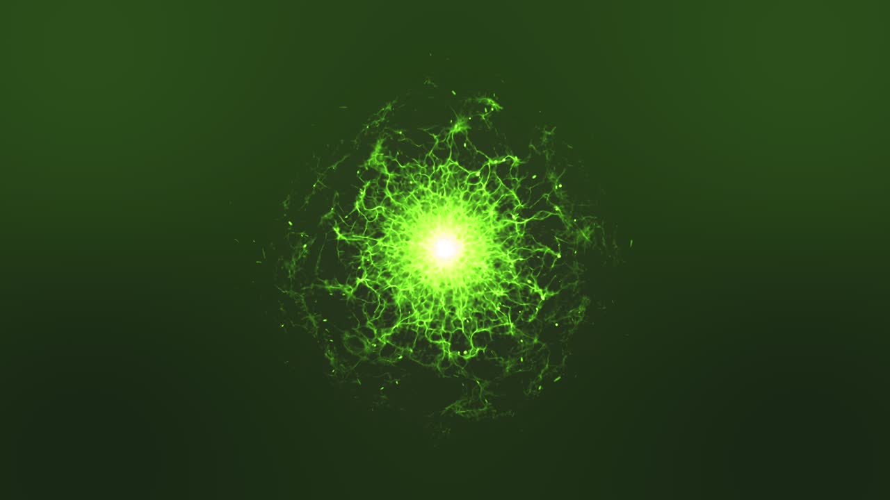 video en 4k de círculo verde abstracto con efecto de luz.