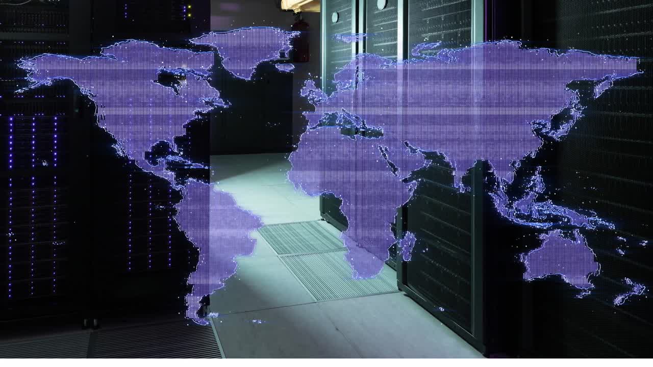 animación de la técnica de fallo en el mapa contra la sala del servidor en el fondo