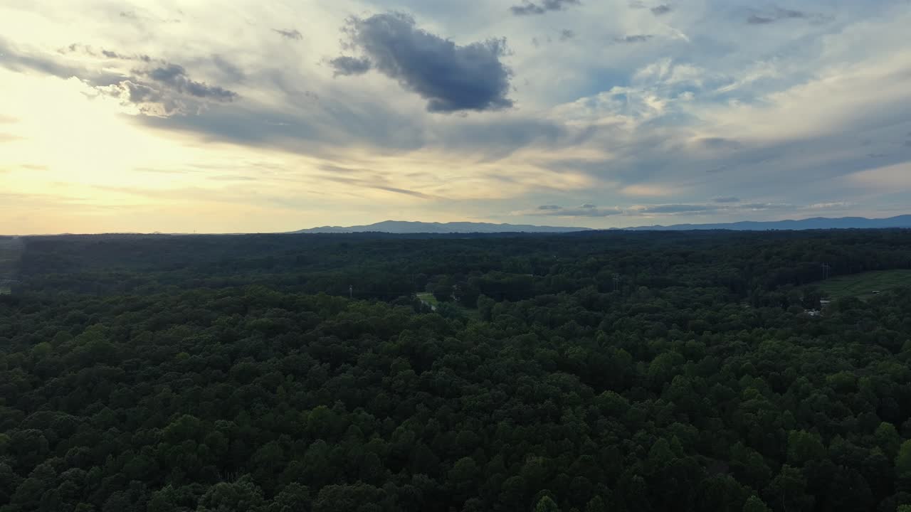 Aerial view of sunsetting over Georgia
