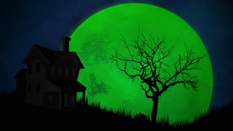 Halloween-Hintergrundanimation-Mit-Haus-Und-Mond-2