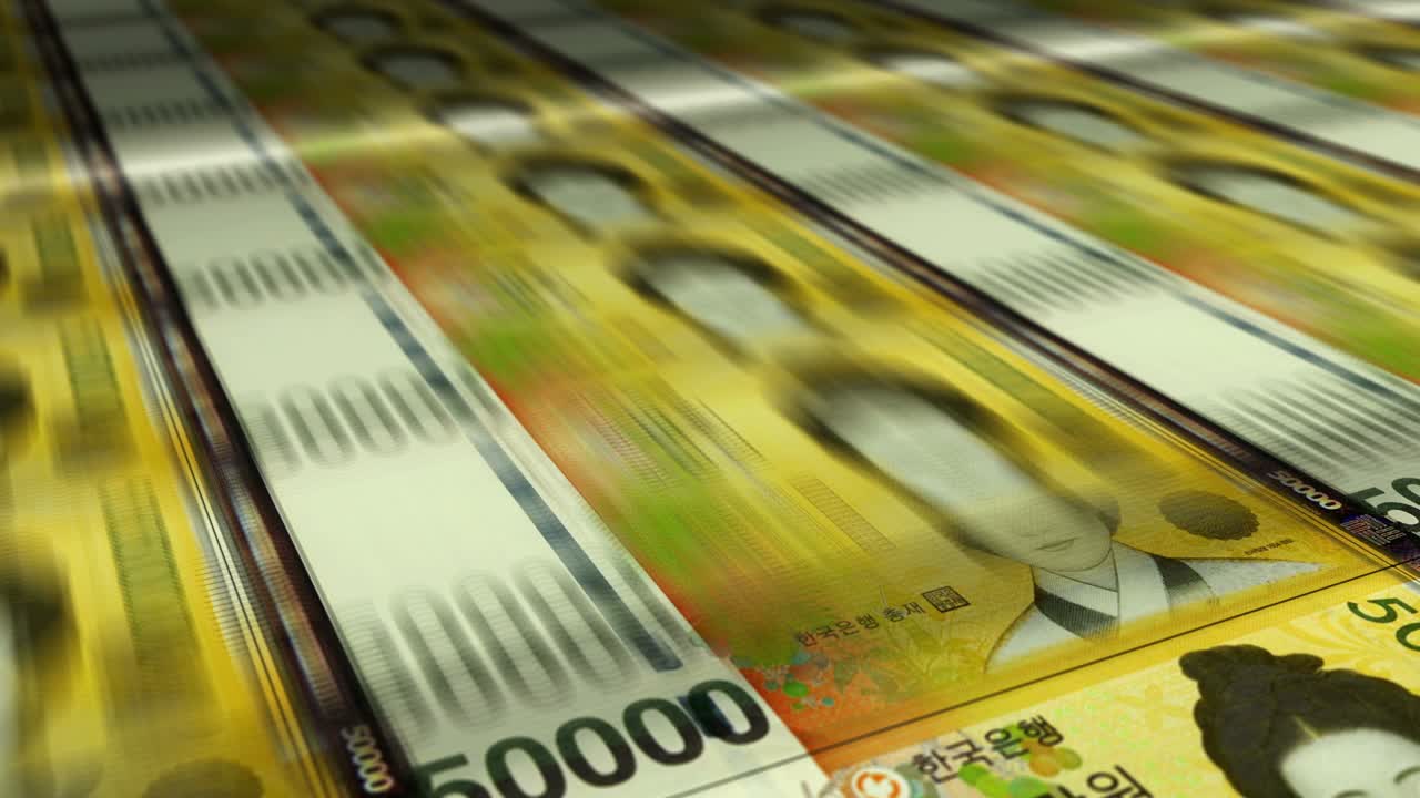 한국은 금전 지폐 인쇄의 원활한 루프를 얻었습니다.