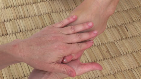 close up of a special foot massage