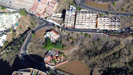 los gigantes view point tenerife, spain, canary islands aerial drop down view