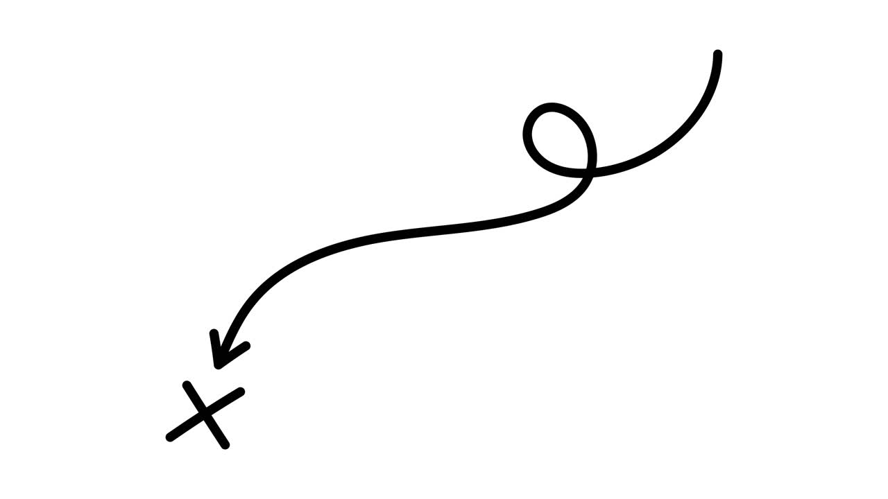 Hand Drawn Animated Arrow Pointing to an X Mark