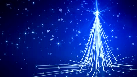 el árbol de navidad de las rayas azules