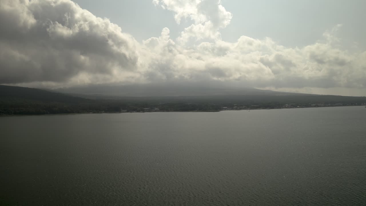 야마나카 호수와 후지산, 일본, 아시아 상공의 무인 항공기