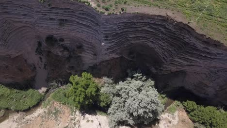 Die-Wände-Der-Burlingame-Touchet-Schlucht-Zeigen-Deutliche-Rhythmit-Sedimentschichten