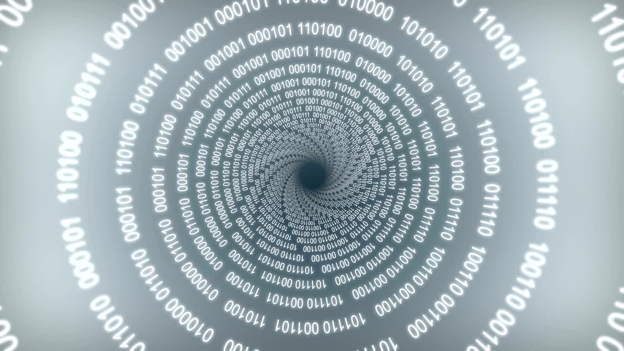 Abstract Background with Binary Code Circle Animation