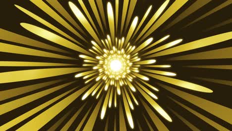 fondo animado amarillo con rayas redondas del centro animación en bucle
