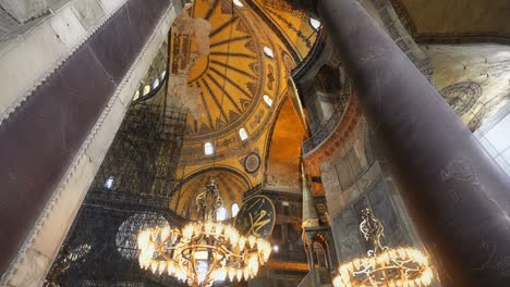 mosaic interior in hagia sophia at istanbul turkey - architecture background