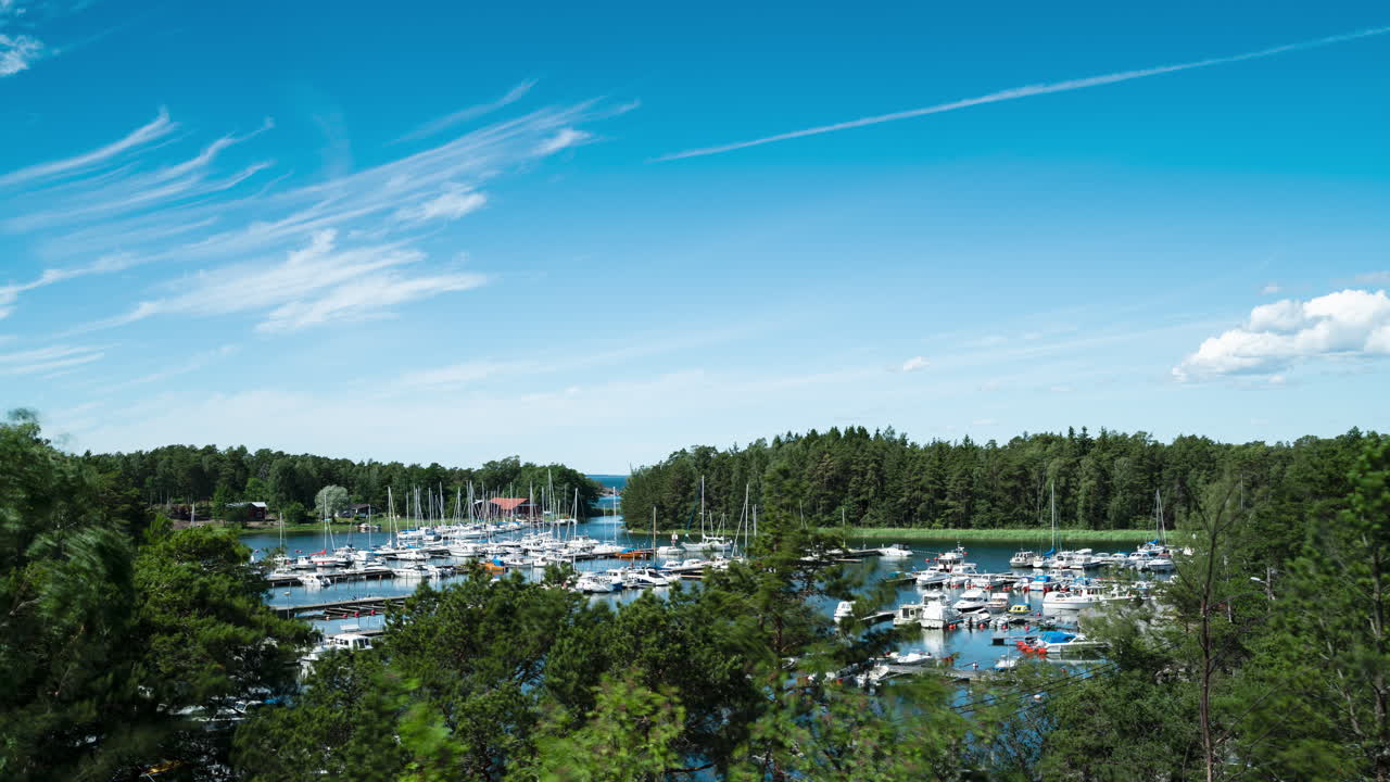 Timelapse of a sailing yacht marina in Hanko, Finland.