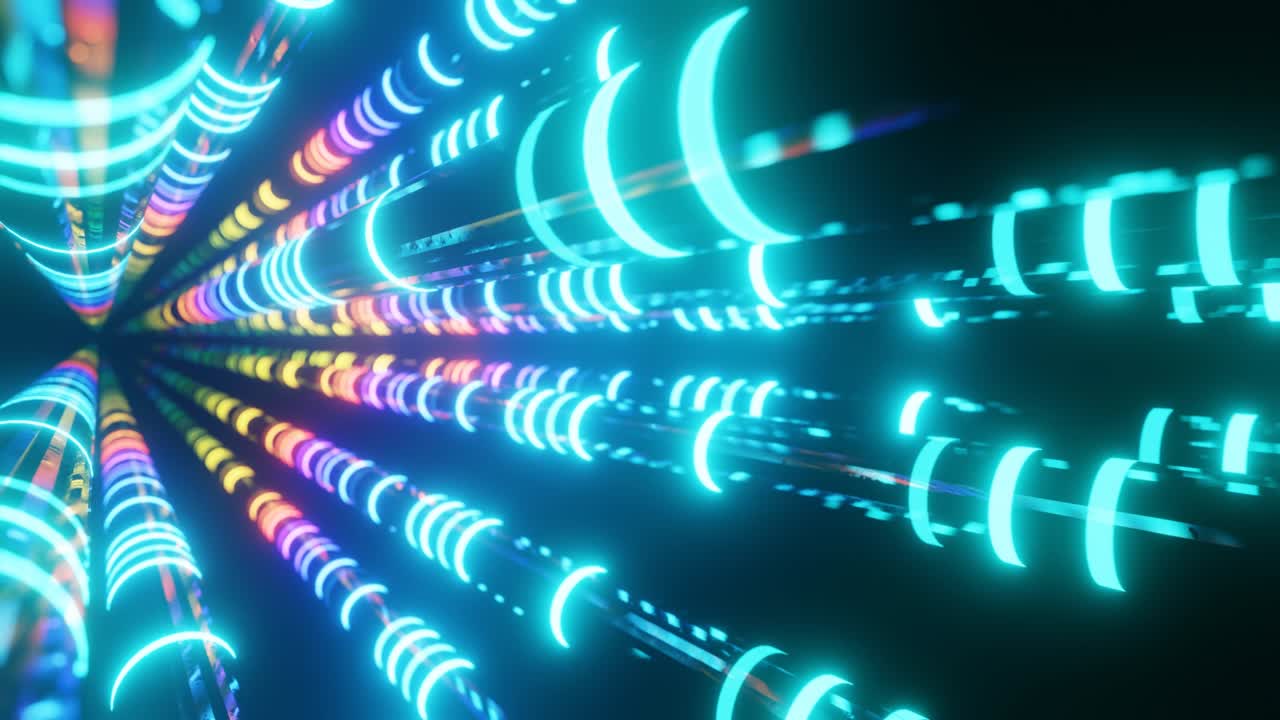 3d fondo abstracto fibra óptica o tuberías, las señales viajan a través de la fibra. efectos de luz brillante, bokeh y dof. tema de ciencia ficción, transferencia de datos
