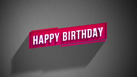 feliz cumpleaños moderno con patrón de líneas en gradiente gris