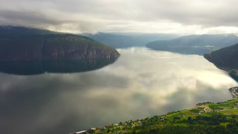 aerial footage beautiful nature norway.