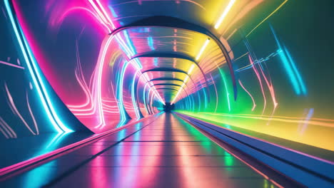 vibrant neon futuristic tunnel