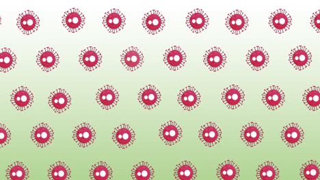 animación de células de virus que se mueven sobre un fondo verde claro