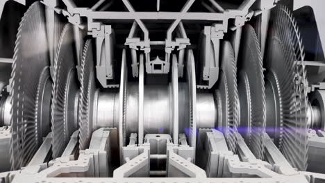 detailed view of a turbine engine's internal structure