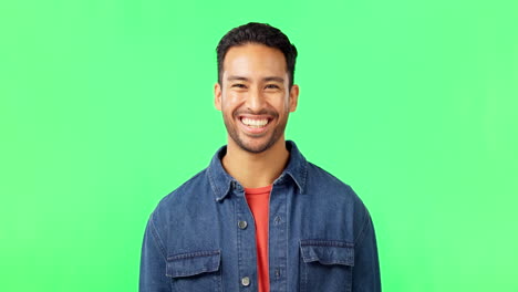 Man,-laughing-and-portrait-on-green-screen