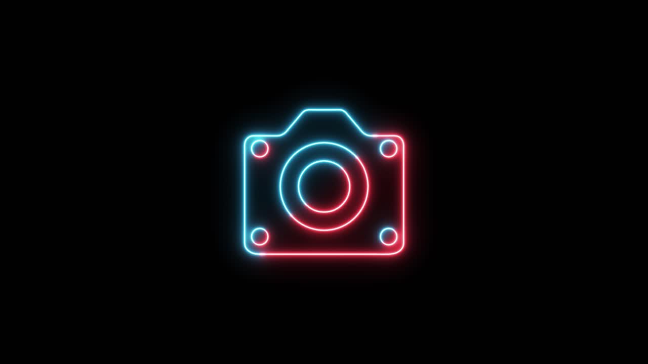 Neon Camera Icon