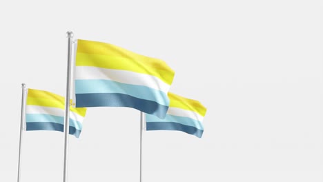 ukraine crimea russia flag together in symbol of peace stopping war in 3d rendering animation with white background