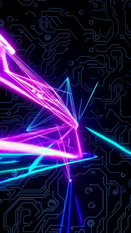 neon circuit board abstract art