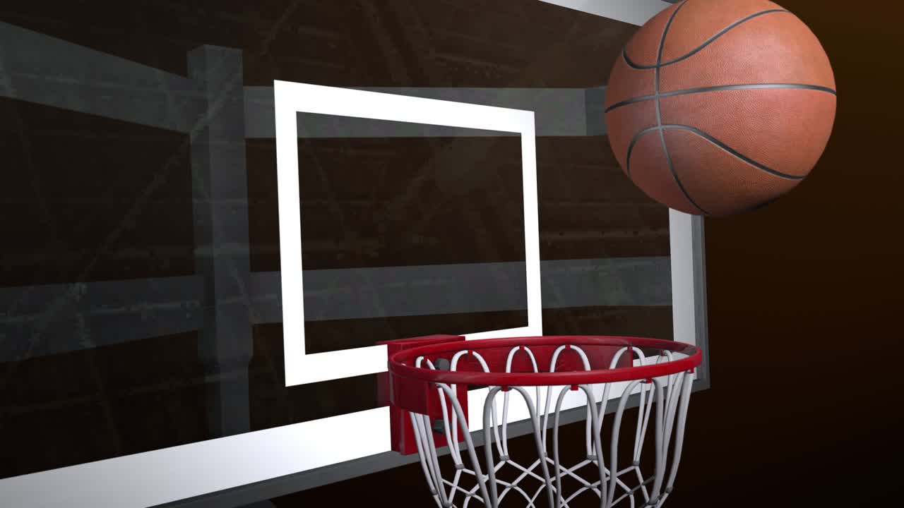 un hermoso lanzamiento profesional en una pelota de baloncesto