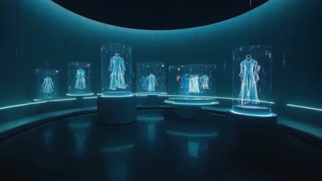 futuristic fashion hologram exhibit