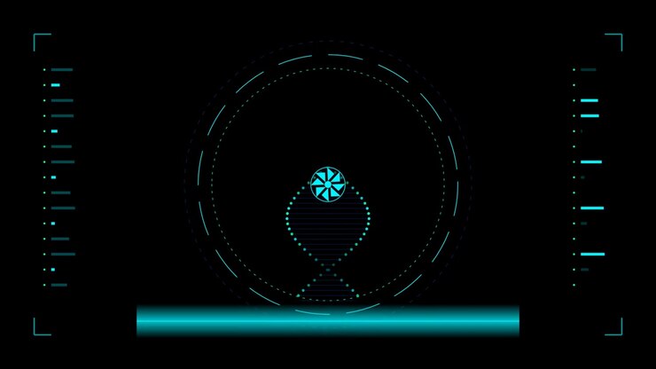 Futuristic Digital DNA Scanning Interface Animation