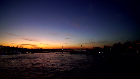 galata bridge sunset