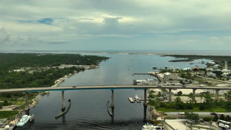 aerial approach view of big lagoon in perdido key, florida