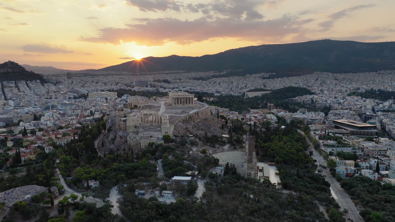 Aerial view of Acropolis at Sunrise