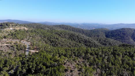 ibiza drone view over fields