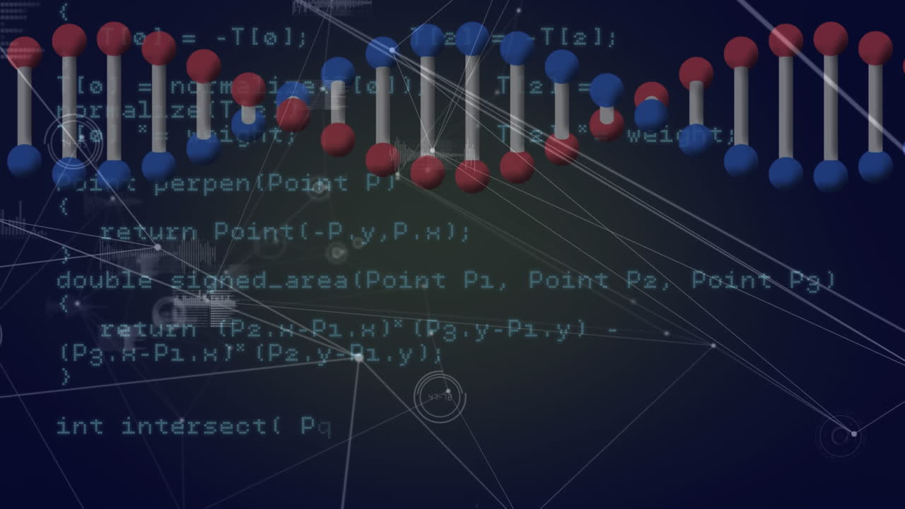Animation of statistics and data processing over network of connections