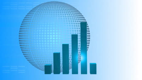 animación del procesamiento de datos digitales y las estadísticas en todo el mundo