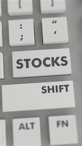 stocks button pressing on keyboard vertical video