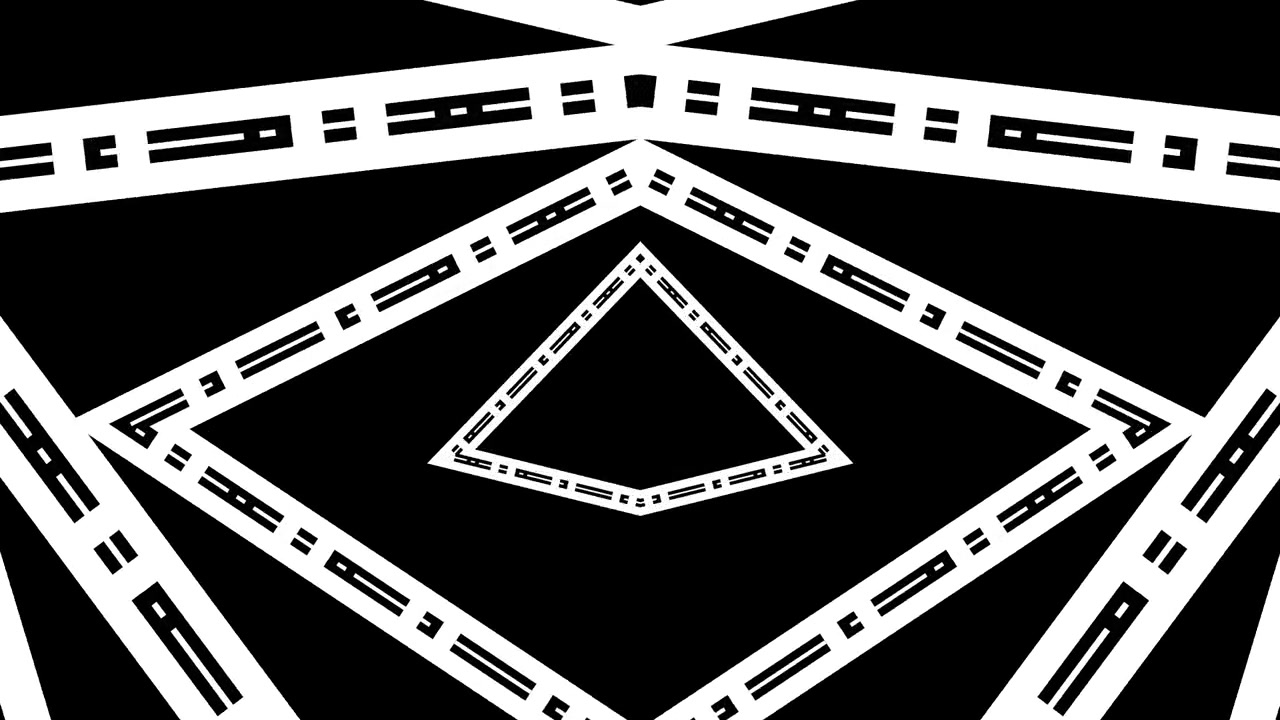 Animazione ipnotica di tunnel geometrico in bianco e nero