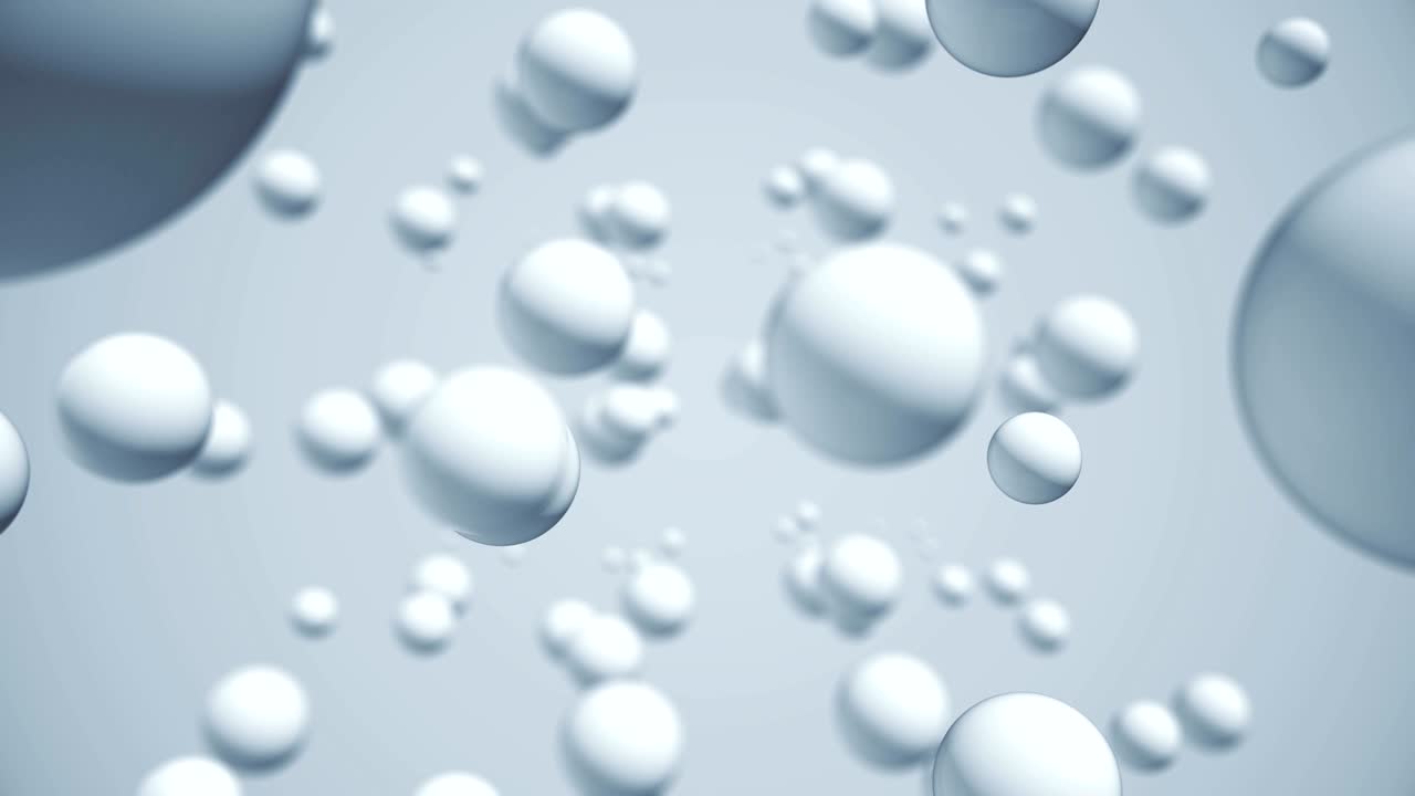 색 풍선으로 공간을 날아다니며, 추상적인 3d 기하학적 배경, 구형 모양, 모션 텍스처, 원활한 루프.