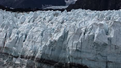 jagged peaks of ice on top of margerie glacier form a unique shape