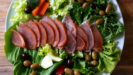 smoked salmon and ham salad