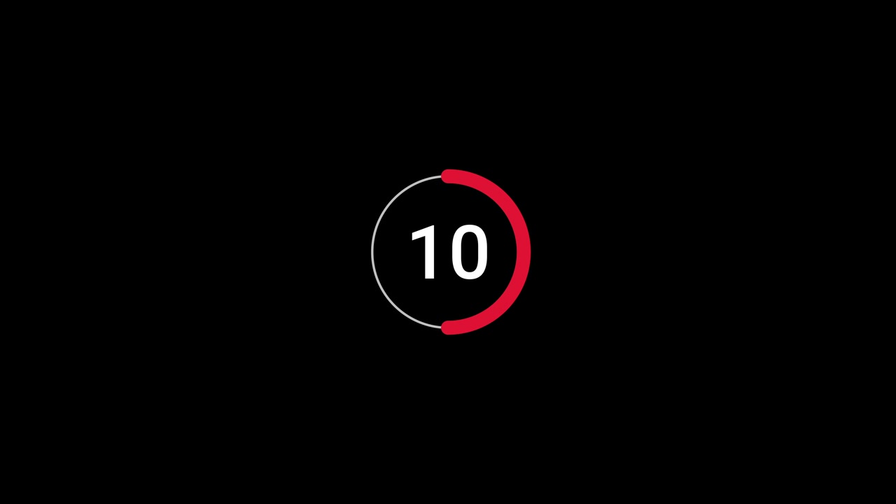 Temporizador de cuenta regresiva digital de veinte a uno sobre fondo negro